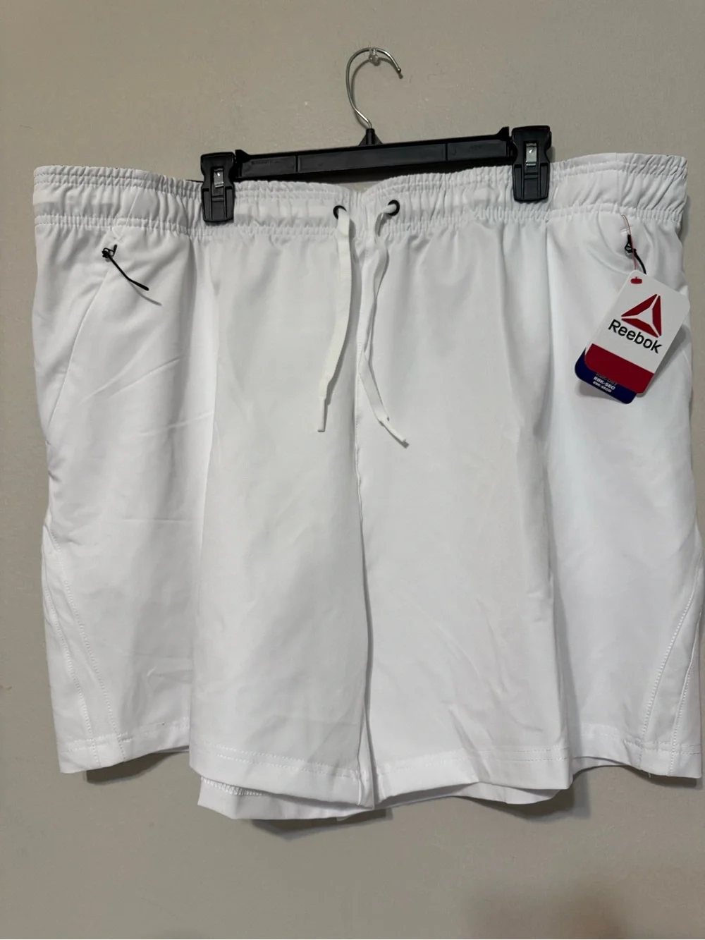 Reebok Men’s White Athletic Drawstring Shorts